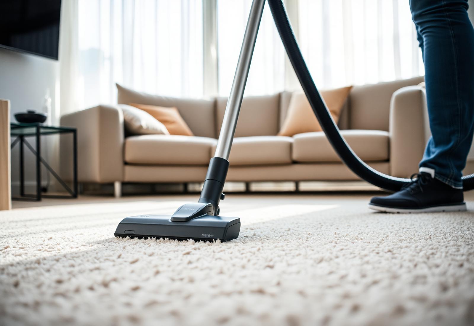 Professional carpet vacuuming